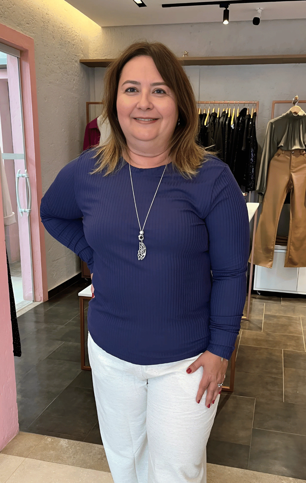 BLUSA BÁSICA MANGA LONGA PLUS SIZE