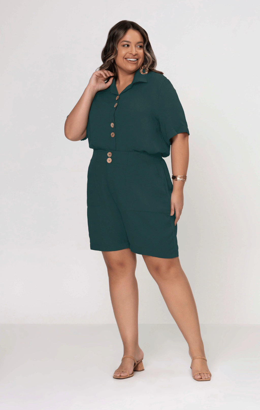 BERMUDA PLUS SIZE VISCOSE PRETO