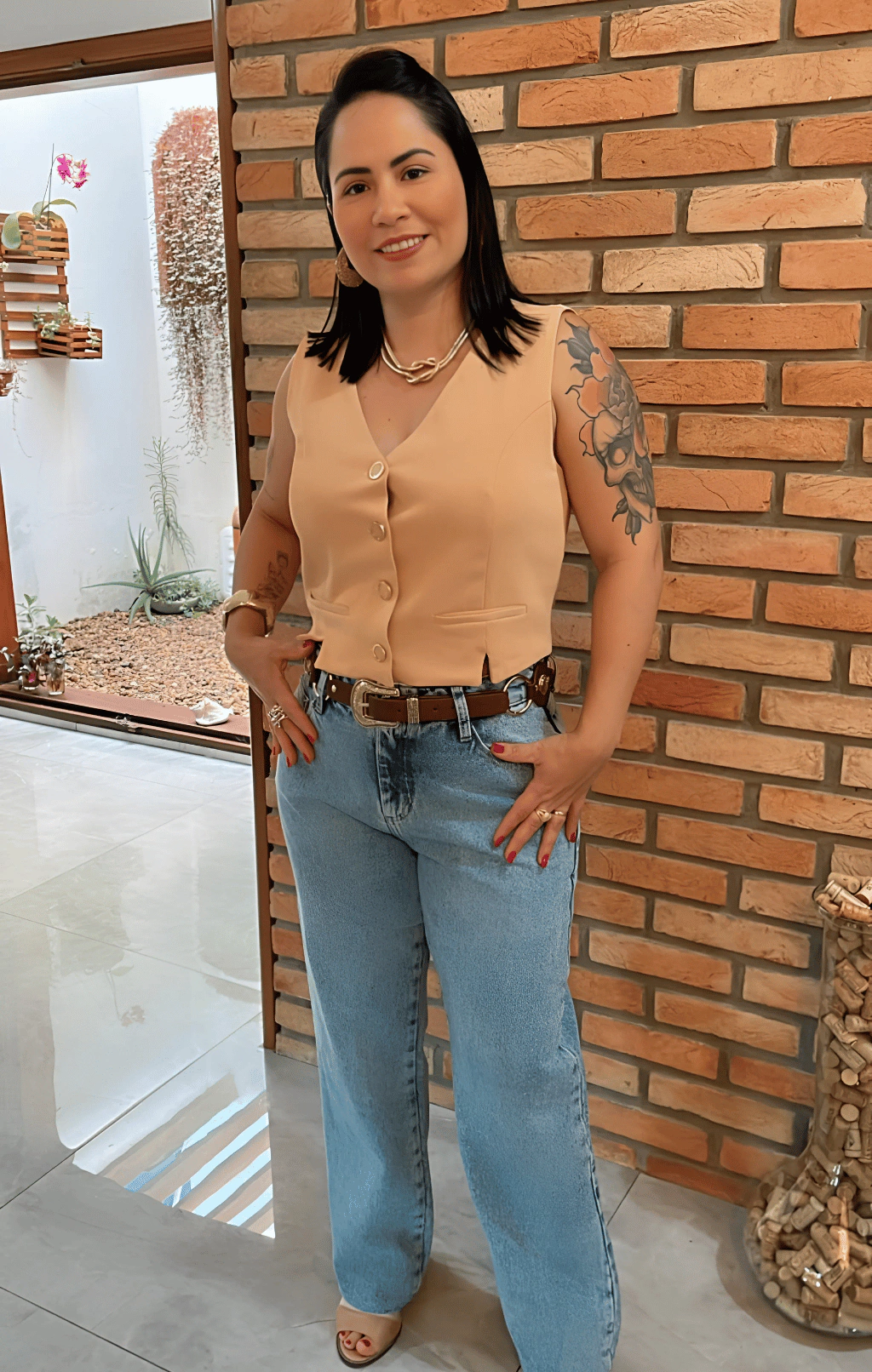 CALÇA JEANS FOUR ONE - MOM RETA WIDE LEG