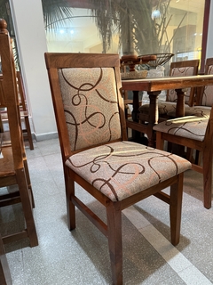 Silla Faustina - Chenille BEIGE CON FIRULETE X2 - Muebleria El Pucho