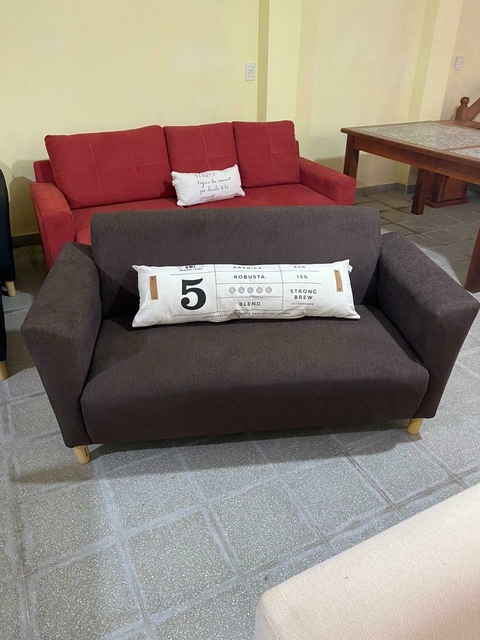 Sofa eclipse 2 cuerpos - 1,60 mt- chenille chocolate - comprar online