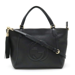 GUCCI SOHO INTERLOCKING G TOTE BAG NEGRO