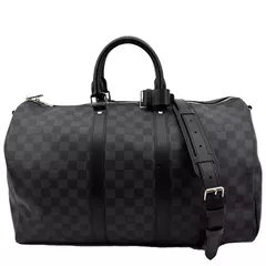 LOUIS VUITTON KEEPALL 45 BANDOULIER DAMIER GRAPHITE TRAVEL BAG BLACK en internet