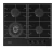 Anafe Vondom 60 cm a Gas 4 Hornallas Vidrio Templado Negro Triple Corona