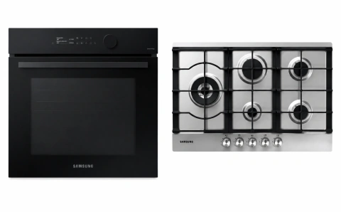 Combo Samsung Horno Electrico Dual SANV7B5645TAK + Anafe A Gas 5 Hornallas 75cm SANA75J3030AS