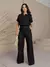 Calça Pantalona Wide Leg Alfaiataria em LINHO