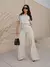 Calça Pantalona Wide Leg Alfaiataria em LINHO na internet