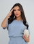 Blusa de Linho Gola V com Detalhes na manga - loja online