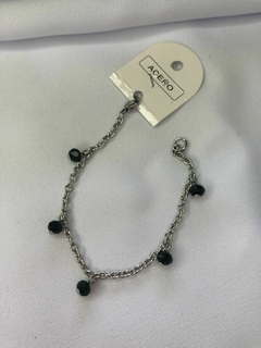 Pulsera A.Q. Strass Negro