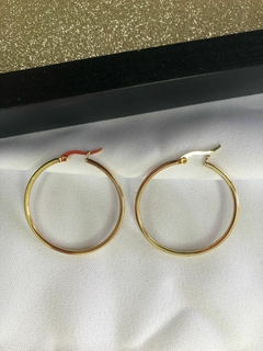 Argollas Acero Dorado Medianas