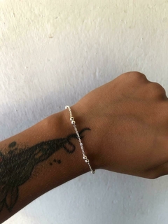 Pulsera Acero Blanco Bolitas - comprar online