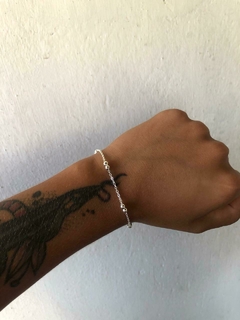 Pulsera Acero Blanco Bolitas