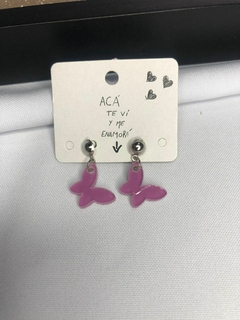 Aritos Mariposa (rosa-coral-lila)