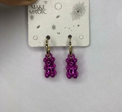 Aritos Gummy Metalizados Fucsia
