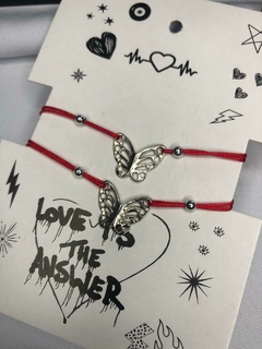 Pulsera Dúo Mariposas Rojo