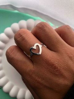 Anillo Corazon Calado Ac Blanco