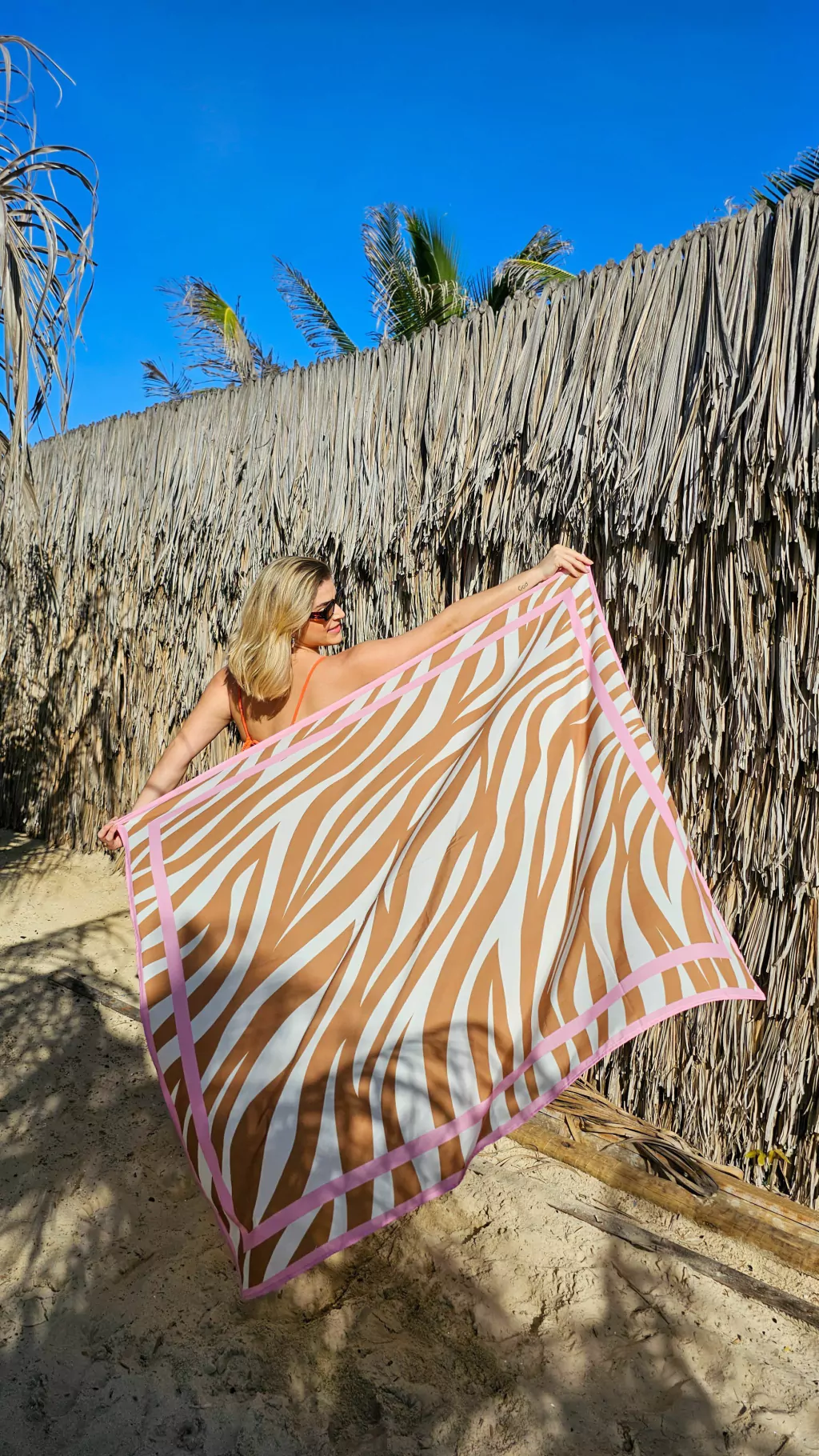 Pareô Zebra Rosa