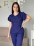 Scrub Feminino Flora de Zíper Azul Marinho - comprar online