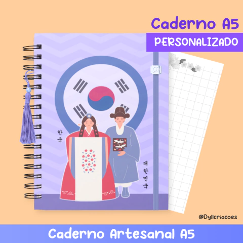 Caderno A5 | Coreia Tradicional (Azul) - comprar online