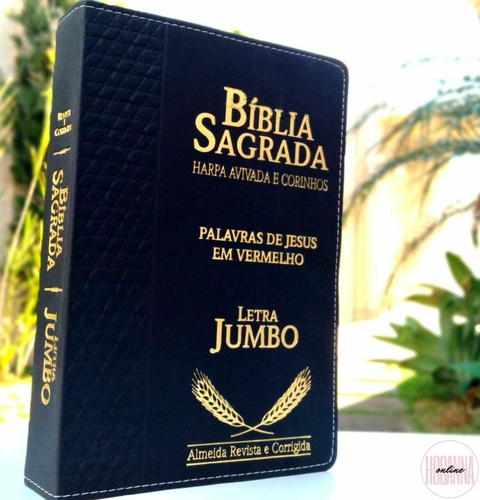 Bíblia Sagrada Letra Jumbo Preta com hinário Harpa