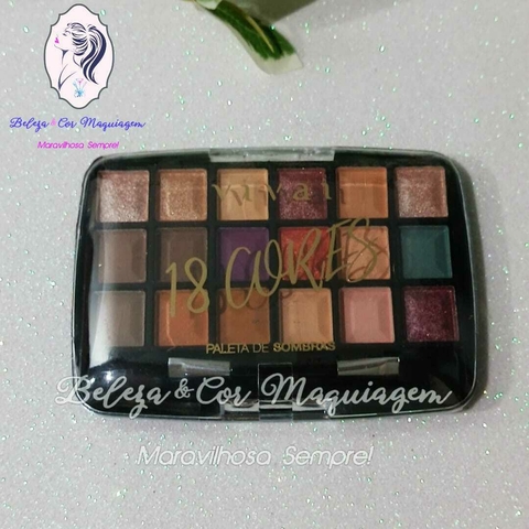 Mini Paleta de Sombras 18 Cores Cor C - Vivai (2194-3)