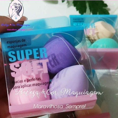 Trio de Esponjas de Maquiagem Super Soft - Cores Sortidas - Vivai