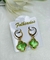 Brinco Argolinha Trevo Verde Folheado a Ouro 18K