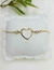 Pulseira Coração Vazado com Cristal Folheado a Ouro 18K