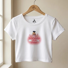 Remera Croptop Barbie Pilot - comprar online