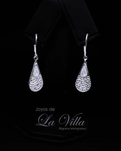 aretes en filigrana momposina, plata ley 950, Mompos, Mompox, aretas, joyas de la villa