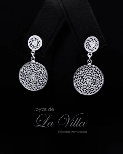 aretes en filigrana momposina, plata ley 950, Mompos, Mompox, aretas, joyas de la villa