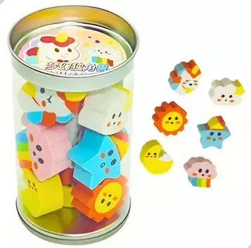 Borracha Escolar 12 Unidades Com Potinho Unicórnio