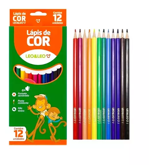 Lápis de cor 12 cores - LEO E LEO