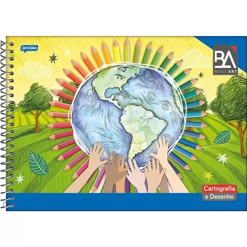 Caderno de Cartografia e Desenho Basic Art 48fls - JANDAIA