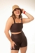 Conjunto Canelado de Compressão Shorts Café Premium na internet