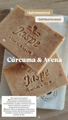 JABÓN NATURAL de CÚRCUMA&AVENA x 90/100 gr.