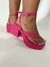 Sandália Tamanco Pink Salto Bloco Verão 2024 - Mely Shoes
