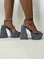 Sandália Meia Pata Salto Grosso em Jeans - comprar online