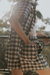 Pijama Short Cambraia de Algodão com Linho Xadrez Azul - loja online
