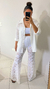Calça flare renda BRANCA na internet