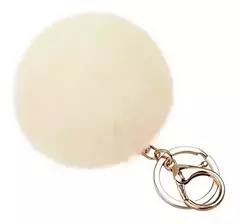 Llavero Pompon BEIGE Con Mosqueton