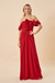 VESTIDO LONGO VERMELHO QUE CAIA MODA LUXO