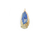 Dijes Piedra Resina Ovalada Azul Con Dorado Bag X 25 Unidades - comprar online
