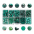 Kit Cuentas Perlas Cristal Craquelado Varios Modelos Tonos Verdes Caja Contenedora X Unidad - tienda online