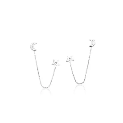 Brinco Corrente Lua e Estrela