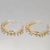 Brinco Argola Com Zircônias AS717 2x35mm Banho A Ouro 18k
