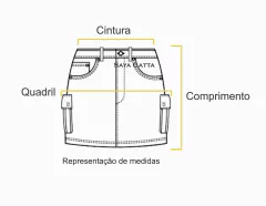 Mini Saia Jeans Cargo Feminina Cintura Alta Jeans Índigo com Bolsos Curta 100% Algodão na internet