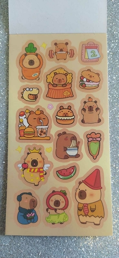 Stickers en librito - 6 páginas Capibara - tienda online
