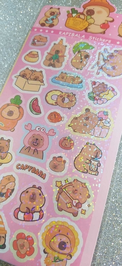 Stickers holográficos Capibara en internet