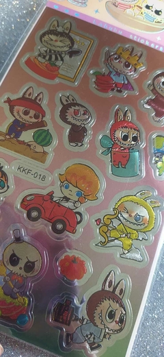 Stickers metalizados con textura - Labubu - Hanami Makeup